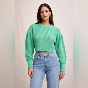 Zara Mint Green Crew Neck Sweater